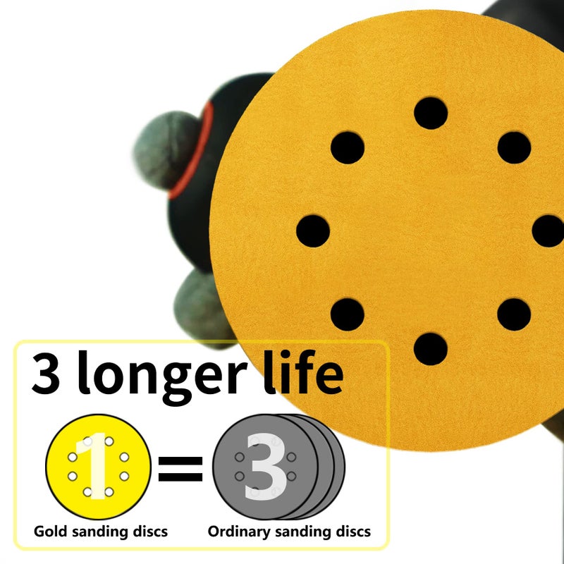 Faoyoon 5 Inch Sanding Discs Hook and Loop | 320 Grit Sandpaper | Orbital Sander Pads | Sand Paper for Automotive and Woodworking | 50 Pack - Image 3